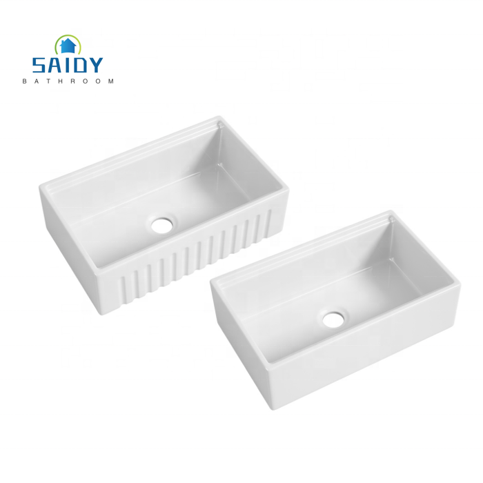 Tạp dề gốm sứ trắng hiện đại sang trọng bán buôn phía trước bồn rửa nhà bếp kiểu nông trại - Daisan Mart