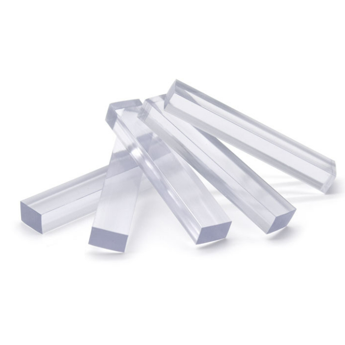 Thanh Acrylic hình vuông chất lượng cao CRL trong suốt 0,040" X 1/4" X 2" Khối lắp đặt bằng nhựa 100 cái/túi - Daisan Mart