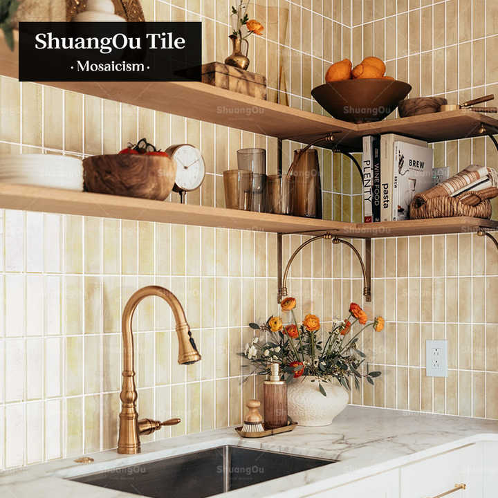 Gạch mosaic bán buôn Foshan Mosaic dải gốm ốp tường bếp gạch mosaic nghệ thuật trang trí tường phòng tắm gạch mosaic chống nước - Daisan Mart