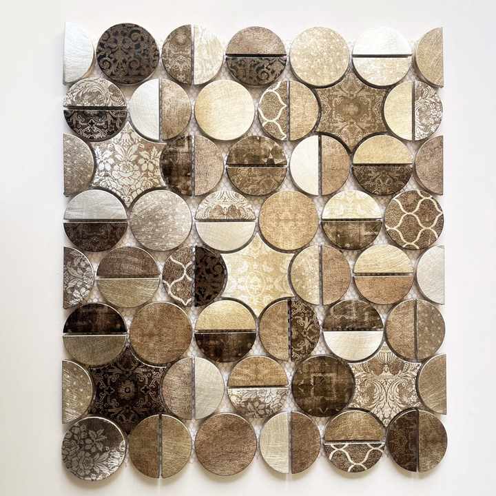 Gạch mosaic hình tròn hình ngôi sao không đều phong cách cổ điển ốp lưng hiện đại cho trang trí tường nội thất phòng tắm nhà bếp - Daisan Mart