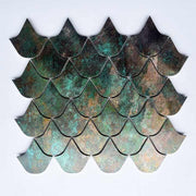 Gạch mosaic kim loại hình vảy cá 300*304*4mm dùng trang trí tường nội thất phòng bếp phòng tắm phòng khách - Daisan Mart