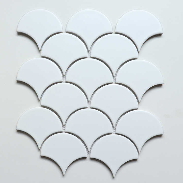 Gạch mosaic sứ tráng men trắng 295x335mm dùng cho nhà bếp - Daisan Mart