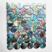 Gạch ốp tường bằng nhôm óng ánh hiện đại hình ngôi sao không đều Mosaico dùng để trang trí tường nội thất phòng tắm nhà bếp - Daisan Mart