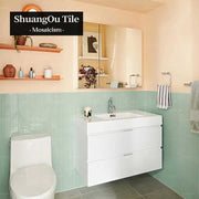 Nhà máy cung cấp Gạch mosaic gốm màu xanh và trắng cho phòng tắm, khách sạn, ốp tường bếp, gạch mosaic, độ bền cao - Daisan Mart