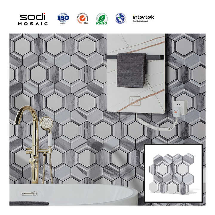 Trang trí nhà cửa Giấy dán tường 3D bóc ra và dán tự dính Khảm trang trí văn phòng Miếng dán tường trang trí Mosaiz - Daisan Mart