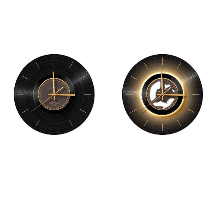 Trang trí phòng khách hiện đại JZ Đĩa than Nfc Hình ảnh in UV CD Tác phẩm nghệ thuật Đồng hồ nhạc Tranh LED 3D và Nghệ thuật treo tường - Daisan Mart