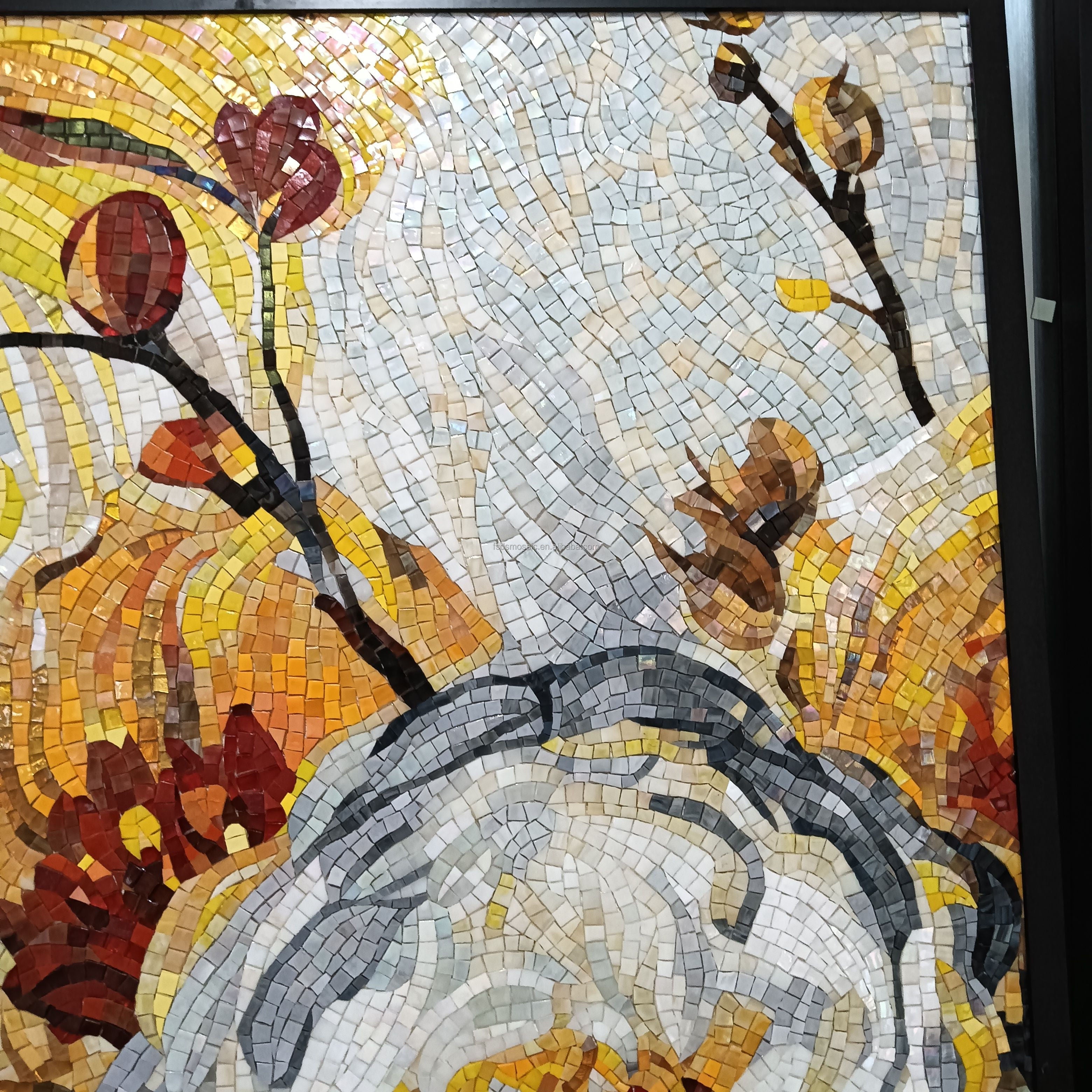 Tranh khảm kính nghệ thuật thủ công hiện đại sang trọng trang trí tường phòng tắm, khách sạn hoặc nhà ở - Daisan Mart