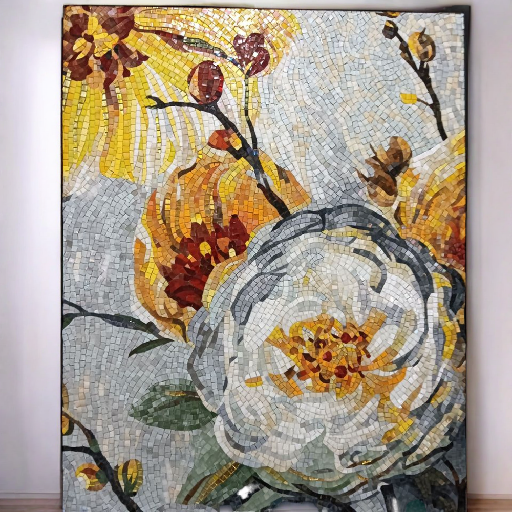 Tranh khảm kính nghệ thuật thủ công hiện đại sang trọng trang trí tường phòng tắm, khách sạn hoặc nhà ở - Daisan Mart