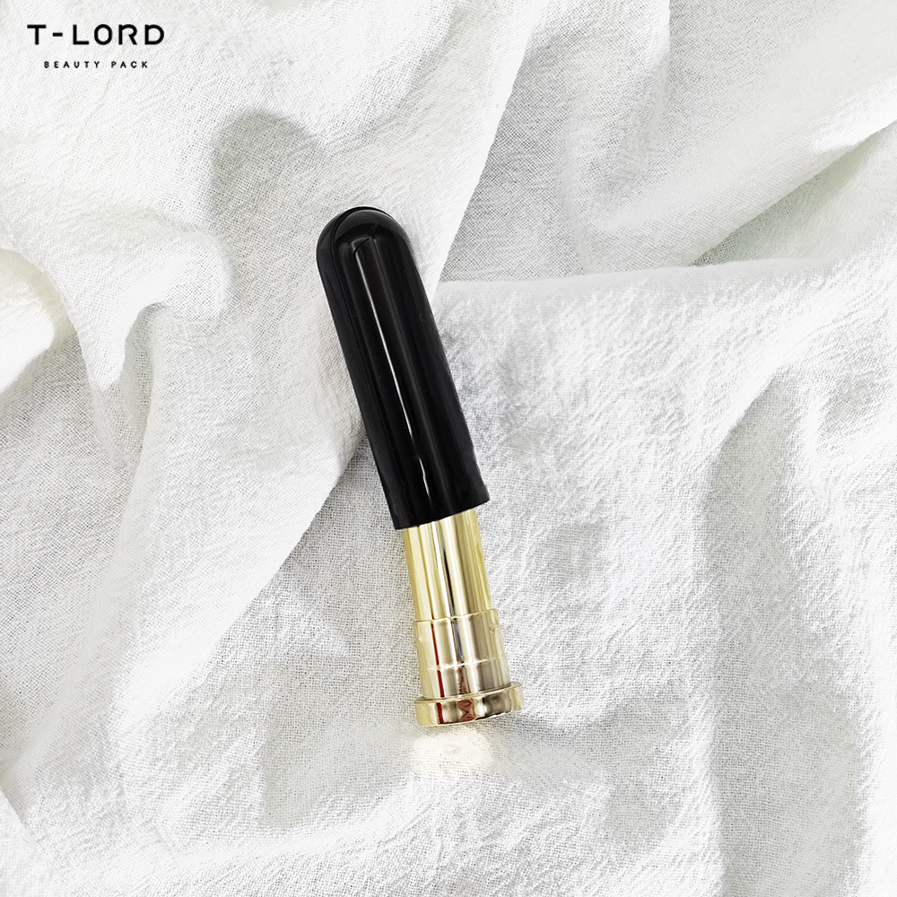 Black and Silver/Gold Plastic Lipstick Case 