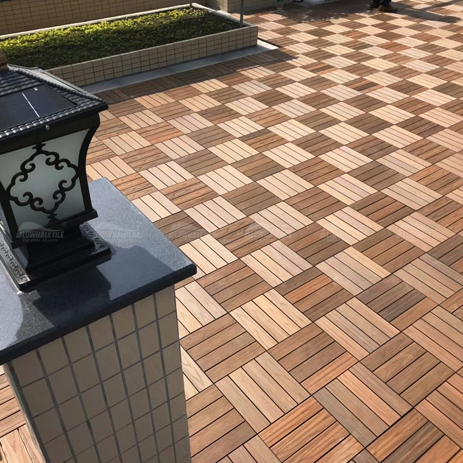 Ván lát sàn gỗ nhựa composite ngoài trời thân thiện với môi trường 100%, chống trơn trượt, dành cho khu vực xung quanh hồ bơi, lắp ghép dễ dàng - Daisan Mart