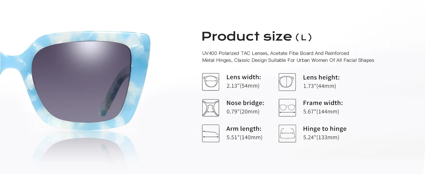 ZENOTTIC Fashion Women Butterfly Prescription Sunglasses Handmade Acetate Myopia Sun Glasses Square Polarized Optical Shade