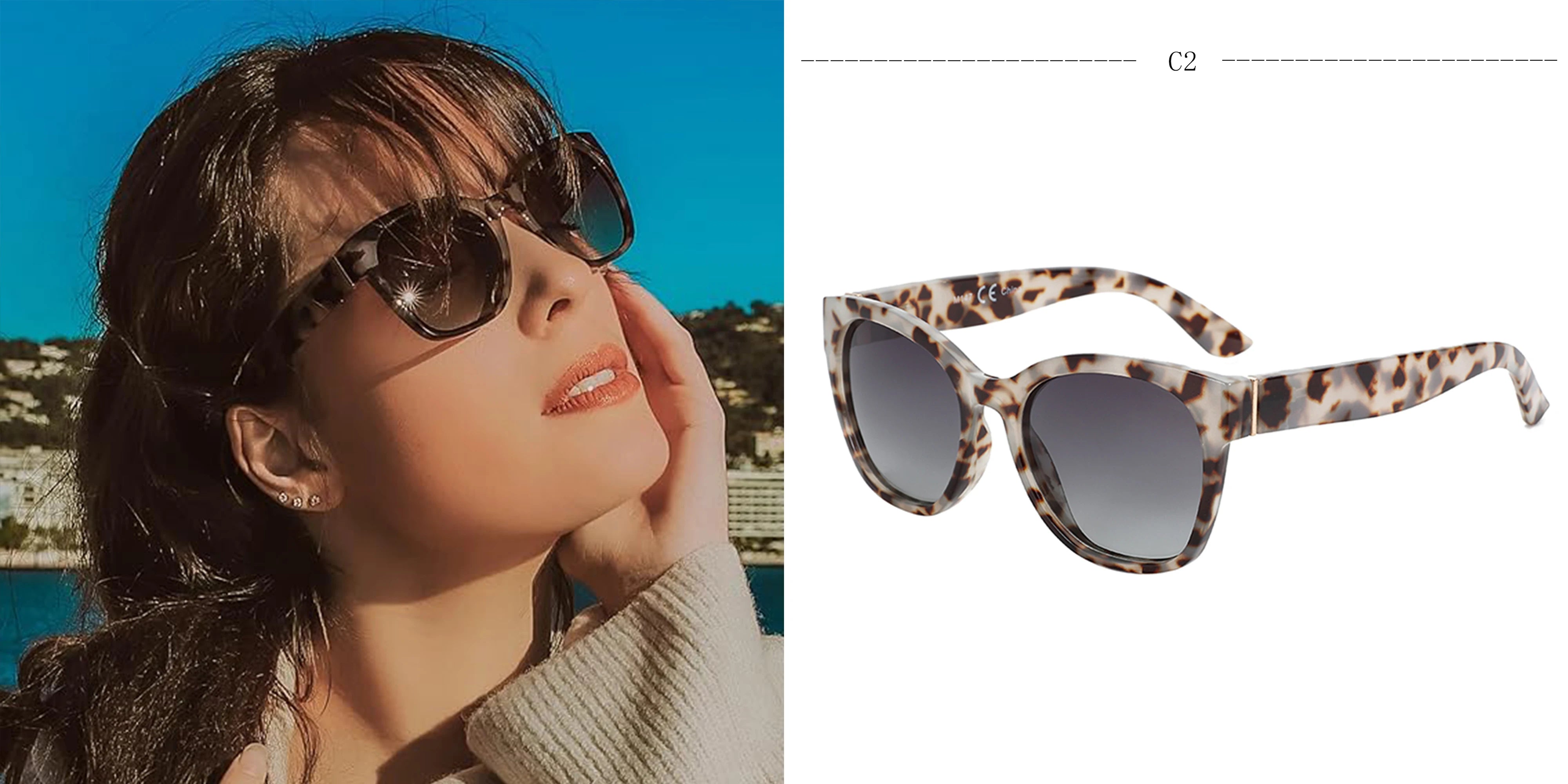 ZENOTTIC Fashion Cateye Polarized Sunglasses for Women - Oversized Sun Glasses UV400 Protection Retro Shades Designer Style - Daisan Mart