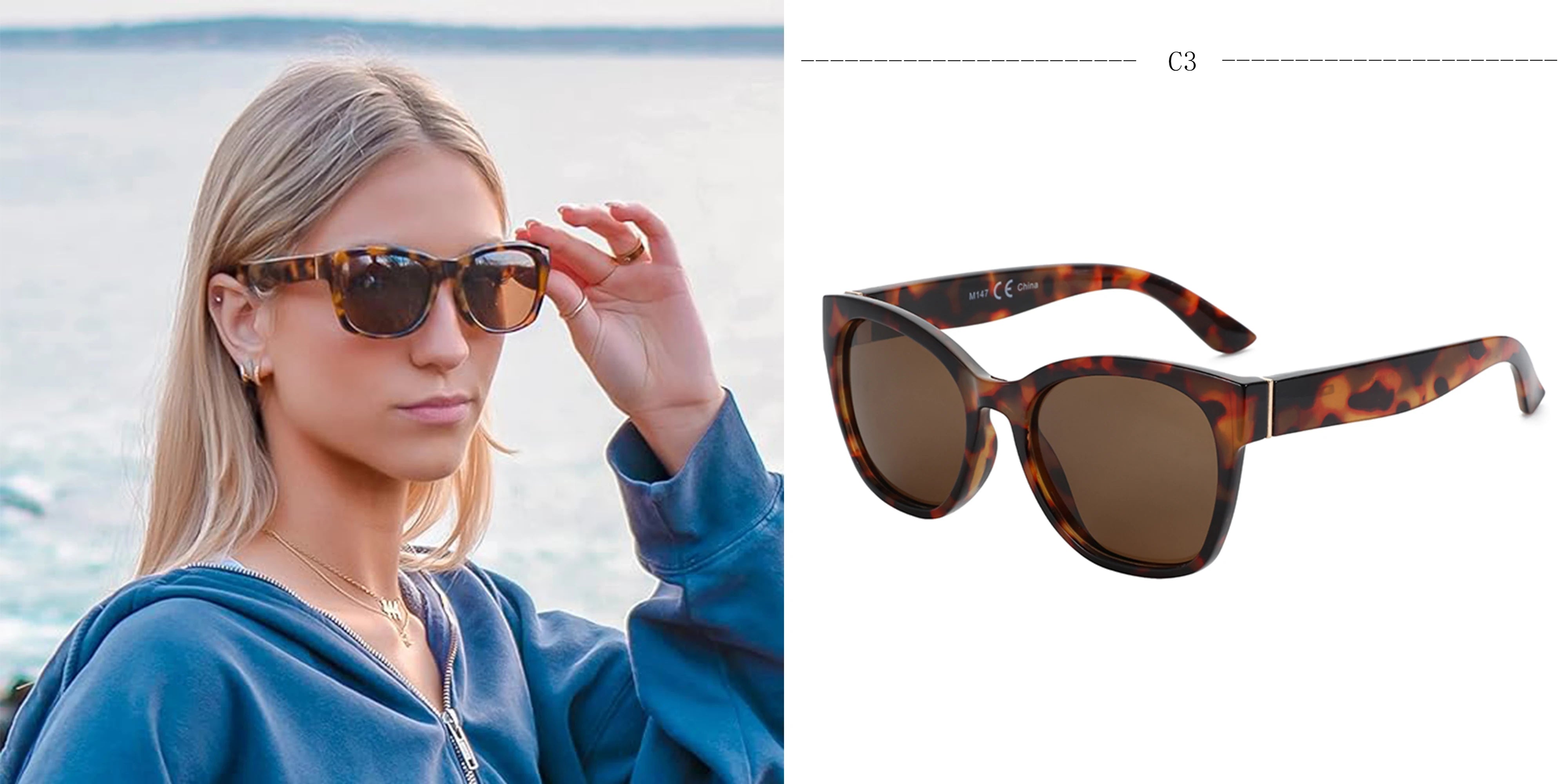 ZENOTTIC Fashion Cateye Polarized Sunglasses for Women - Oversized Sun Glasses UV400 Protection Retro Shades Designer Style - Daisan Mart