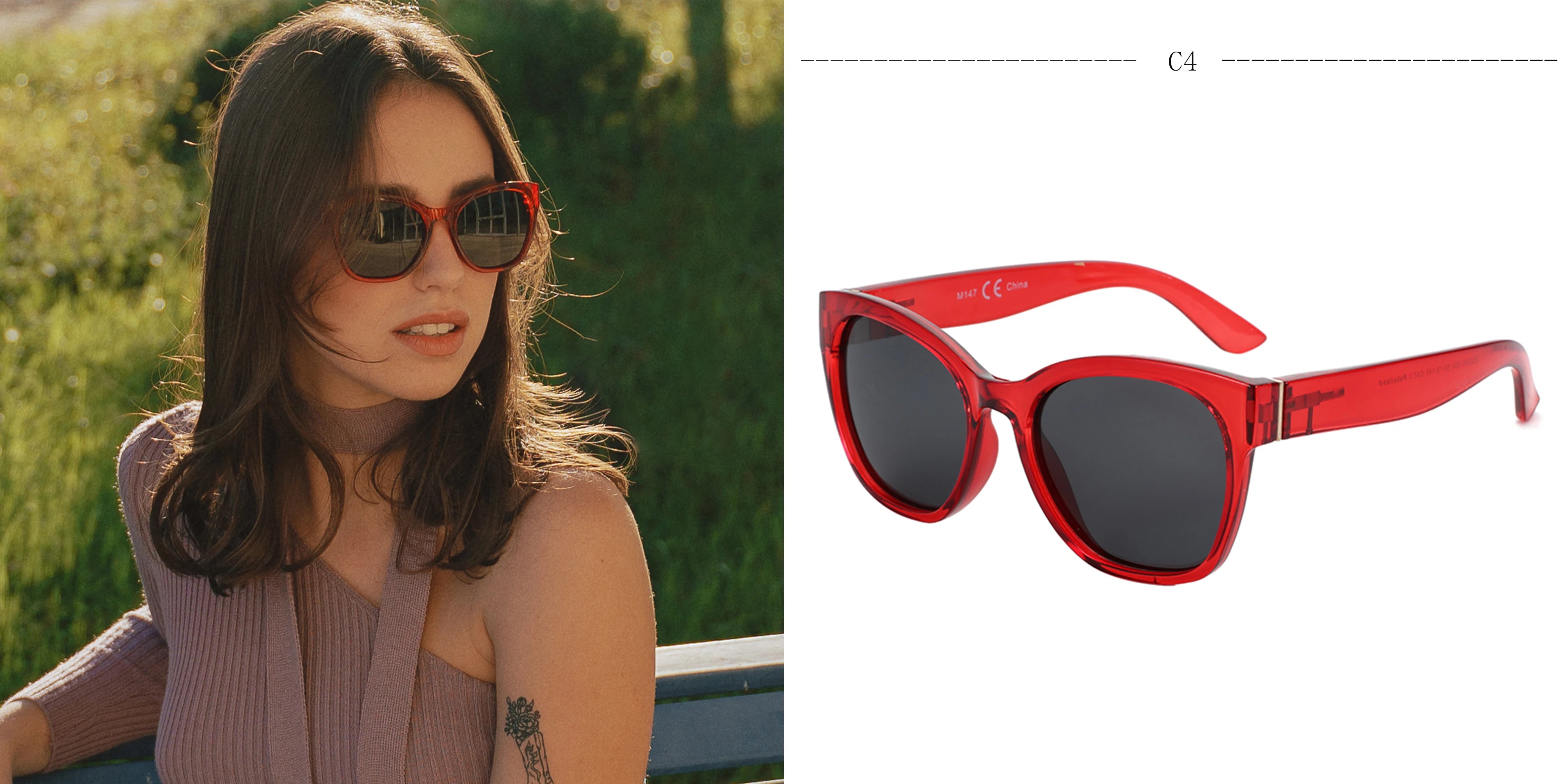 ZENOTTIC Fashion Cateye Polarized Sunglasses for Women - Oversized Sun Glasses UV400 Protection Retro Shades Designer Style - Daisan Mart