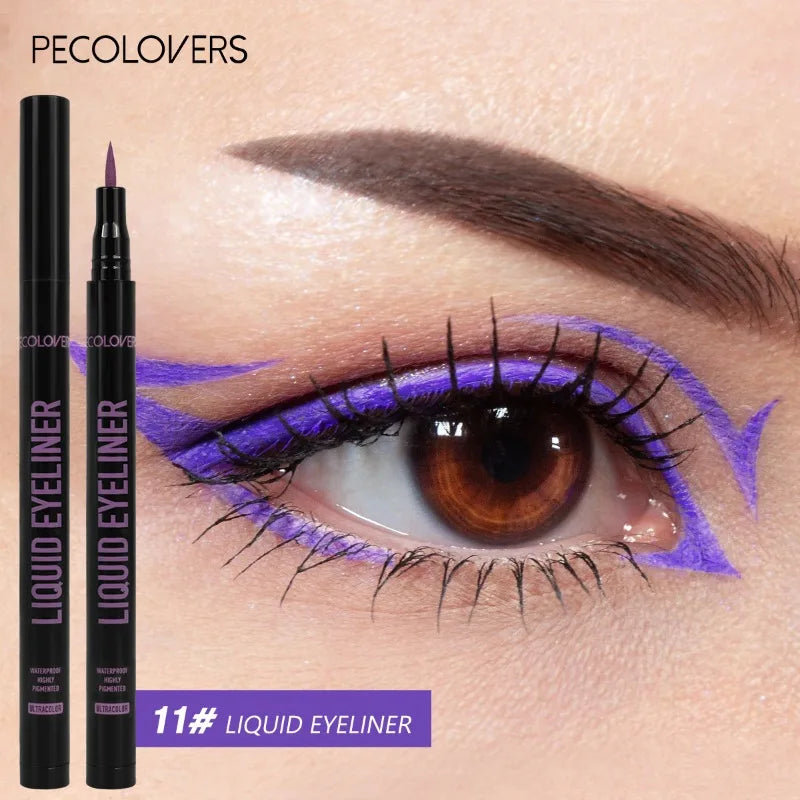 Super Durable 12 Color Eyeliner Pen - Waterproof, Sharp
