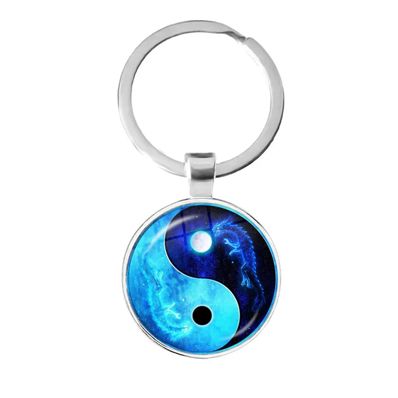 New Accessories Dragon Moon Yin Yang Tai Chi Time Gem Necklace European and American Sweaters Chain Necklace - Daisan Mart