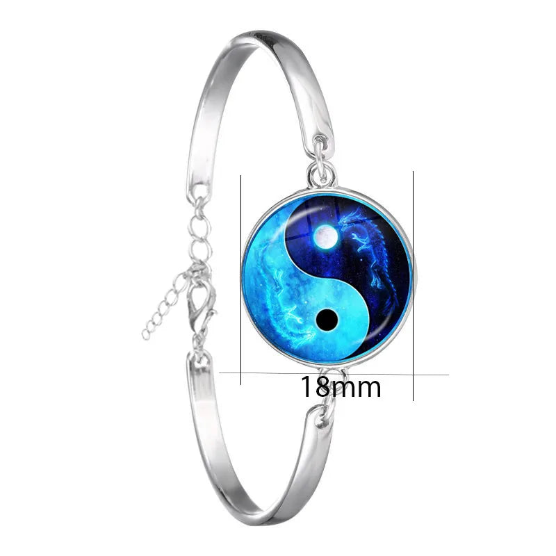 New Accessories Dragon Moon Yin Yang Tai Chi Time Gem Necklace European and American Sweaters Chain Necklace - Daisan Mart