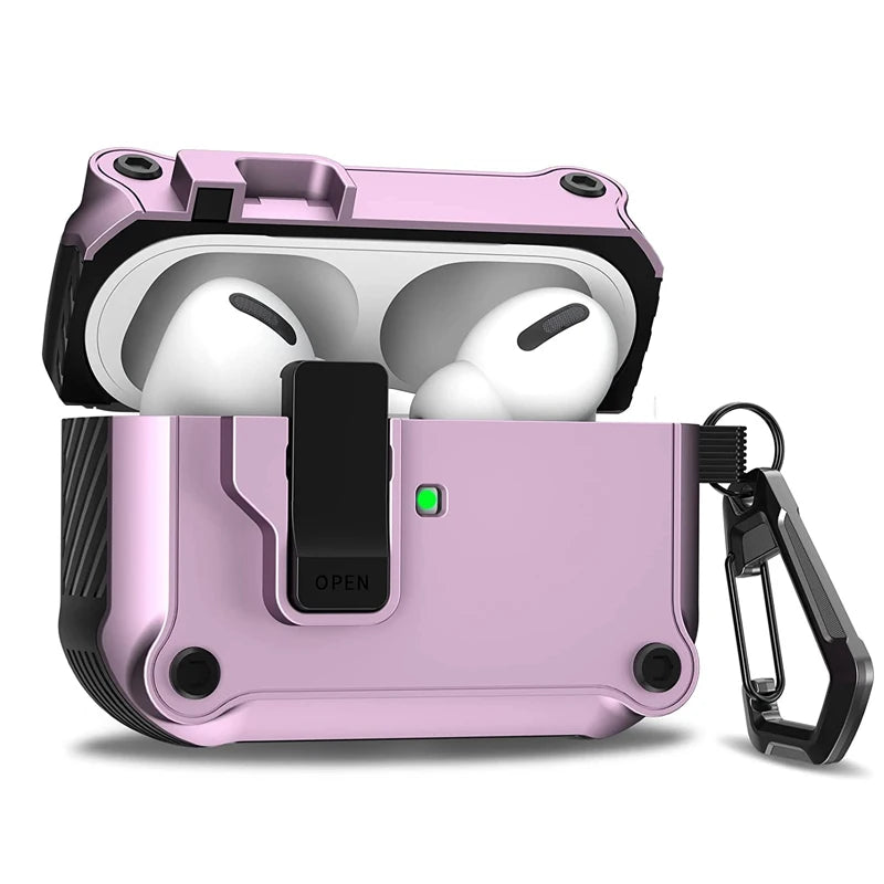 Security Lock Cover for AirPods Pro 3 2025 Case for AirPods Pro3 Pro 3rd Gen 2025 Cases Shockproof PC Headphone Fundas With Hook - Daisan Mart
