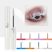 Mascara trắng với ảnh mắt có lông mi trắng; các màu khác: đỏ, hồng, tím, cam, xanh.