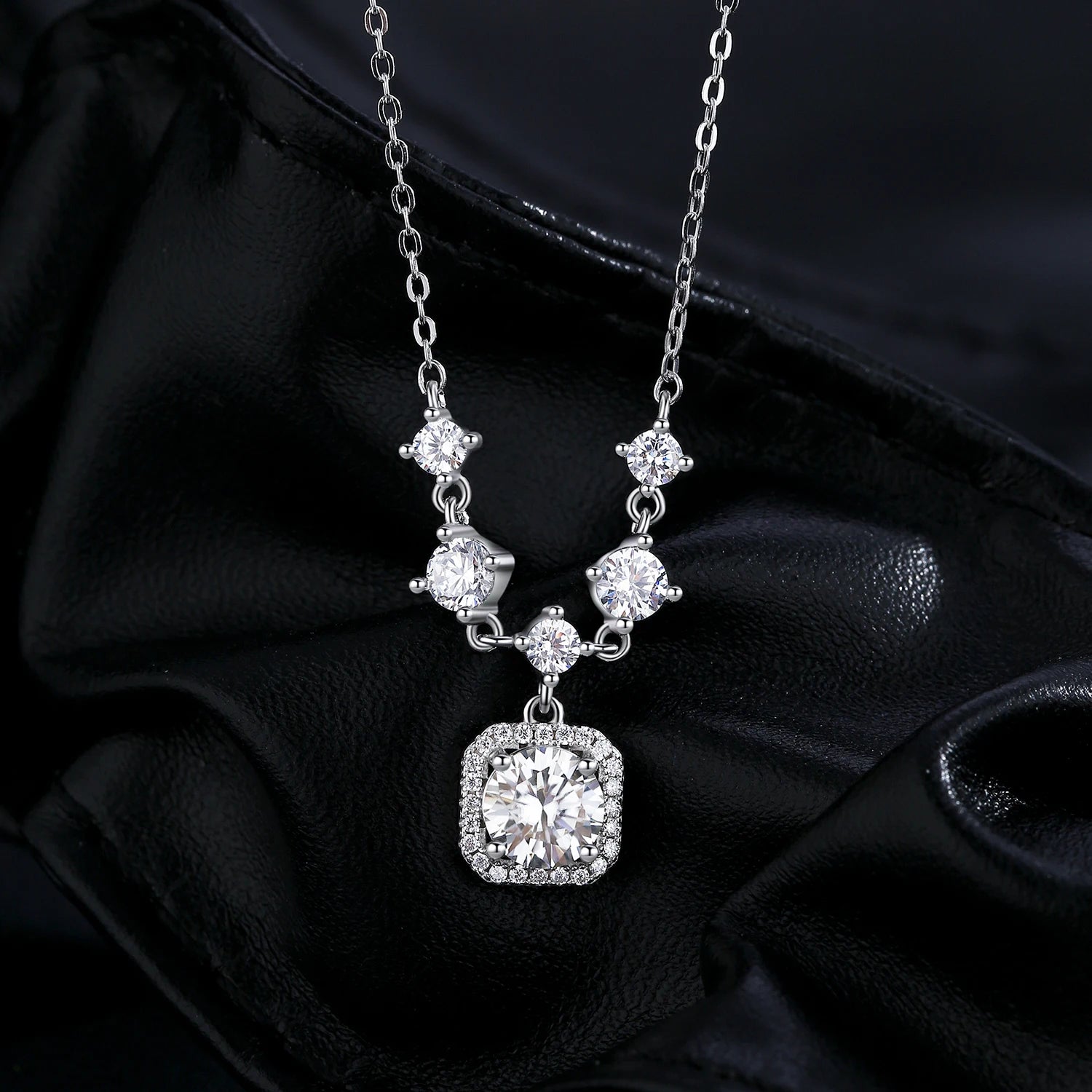 Dây Chuyền Bạc 925 Moissanite Đính Đá Sang Trọng Nữ - Daisan Mart