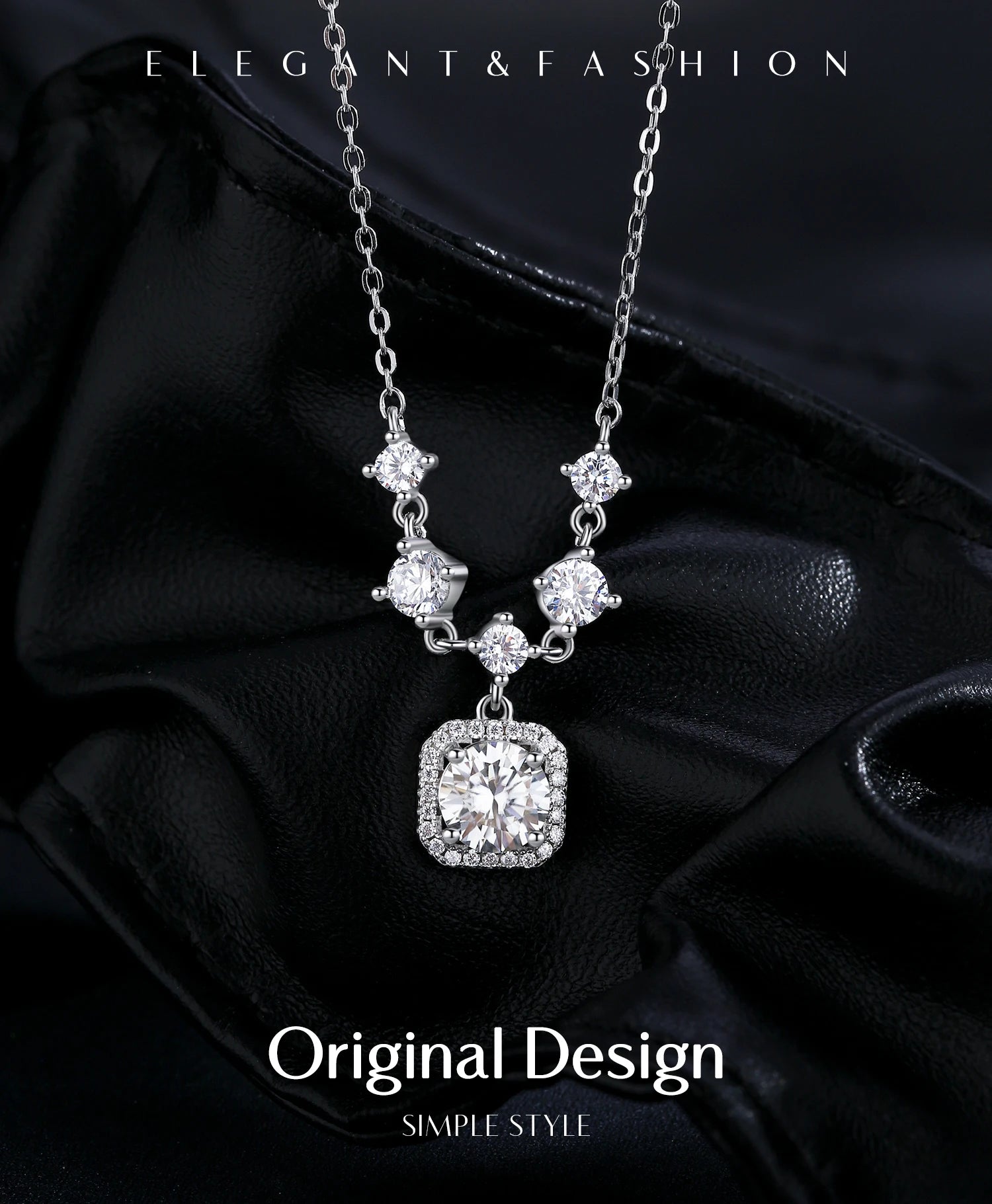 Dây Chuyền Bạc 925 Moissanite Đính Đá Sang Trọng Nữ - Daisan Mart