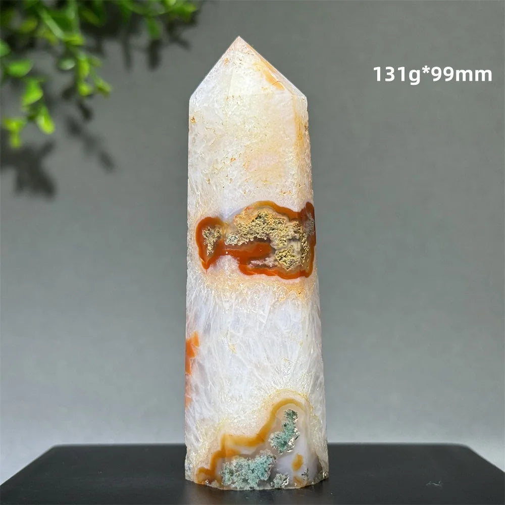 Natural Moss Quartz Chopsticks - Meditation &amp; Home Decor
