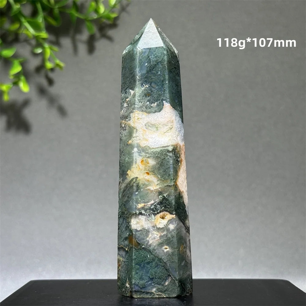 Natural Moss Quartz Chopsticks - Meditation &amp; Home Decor