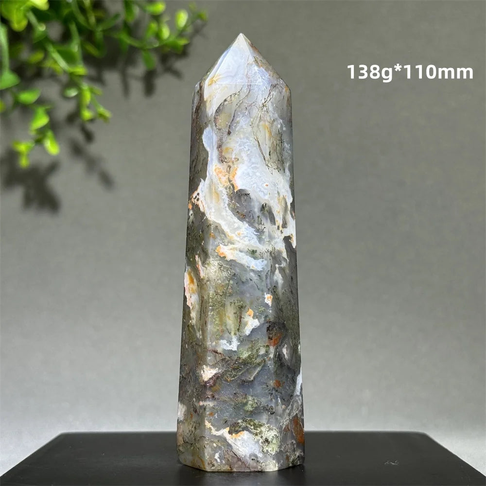 Natural Moss Quartz Chopsticks - Meditation &amp; Home Decor