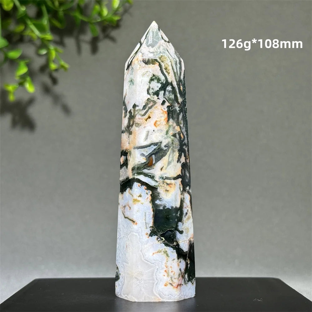 Natural Moss Quartz Chopsticks - Meditation &amp; Home Decor