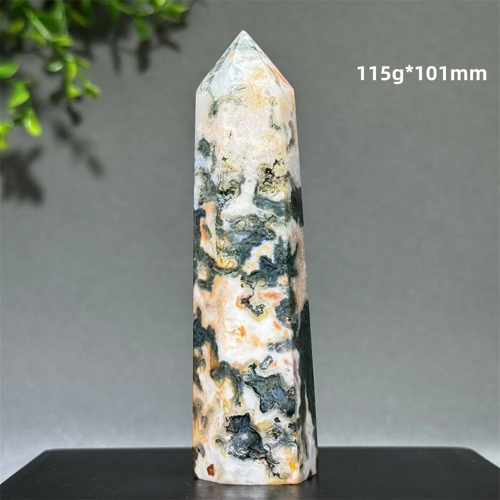 Natural Moss Quartz Chopsticks - Meditation &amp; Home Decor