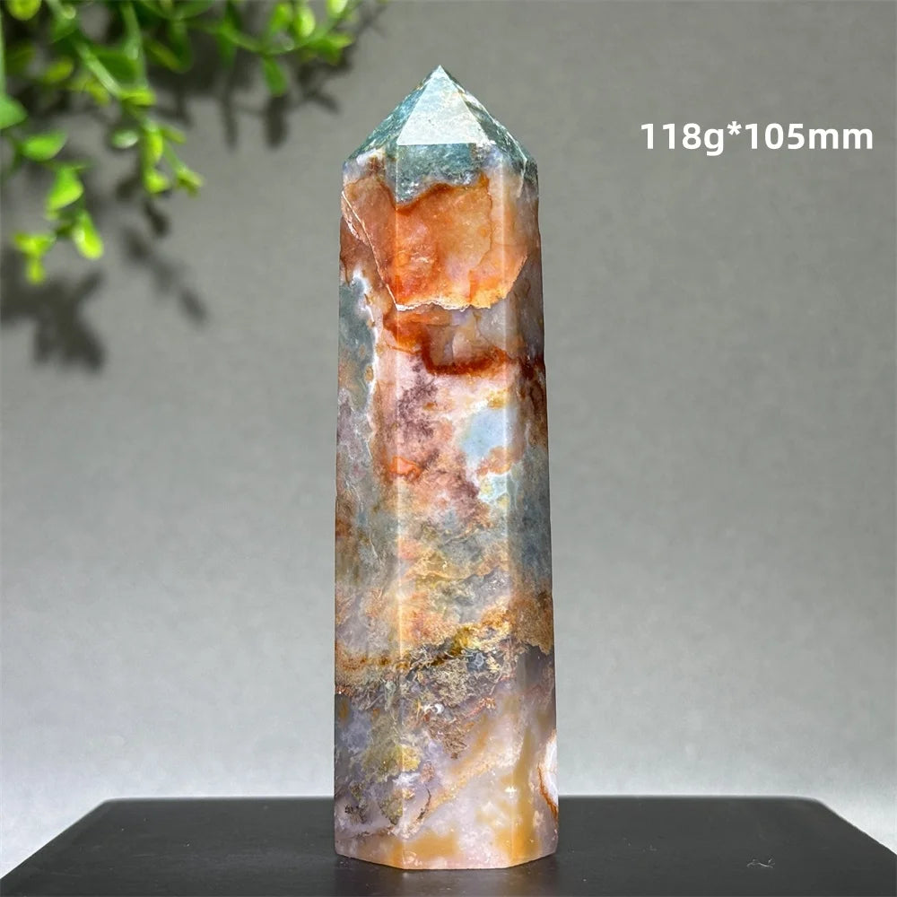 Natural Moss Quartz Chopsticks - Meditation &amp; Home Decor