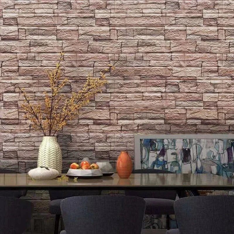 Giấy Dán Tường Giả Gạch PVC Chống Nước Tự Dán 35x38.5 - Daisan Mart