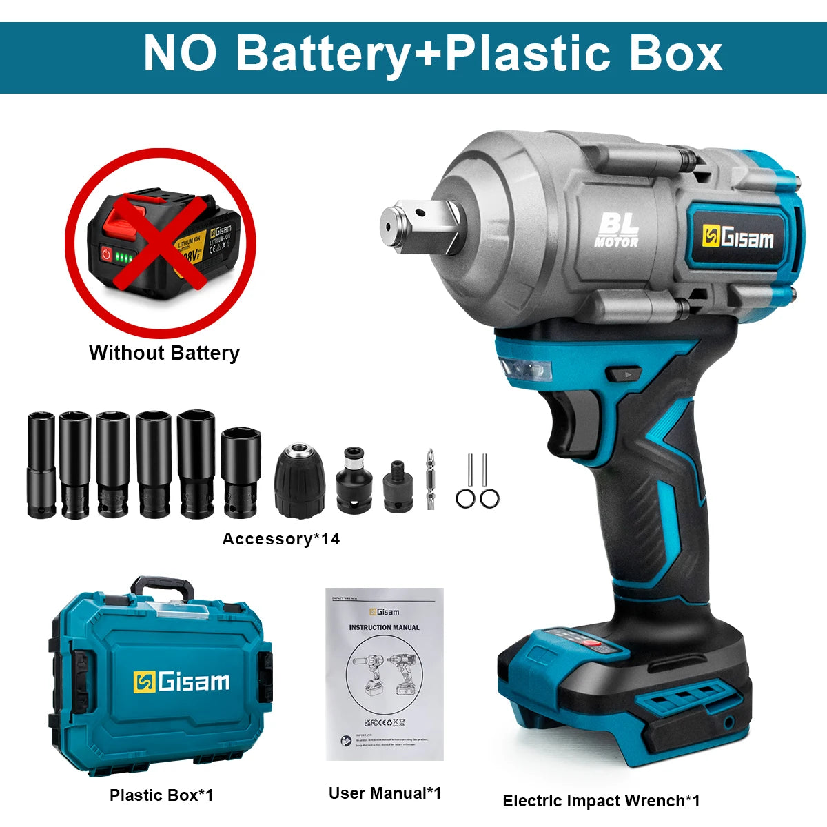 Máy Siết Bu Lông Không Chổi Than 2000N.M Gisam 18V - Daisan Mart