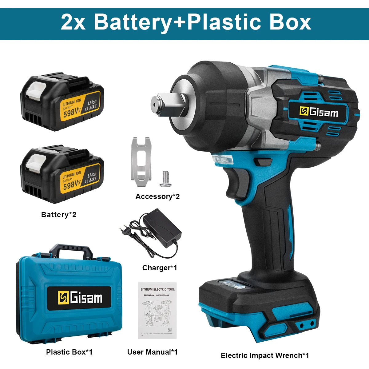 Máy Vặn Ốc Dùng Pin Không Chổi Than Gisam 2800N.M - Daisan Mart
