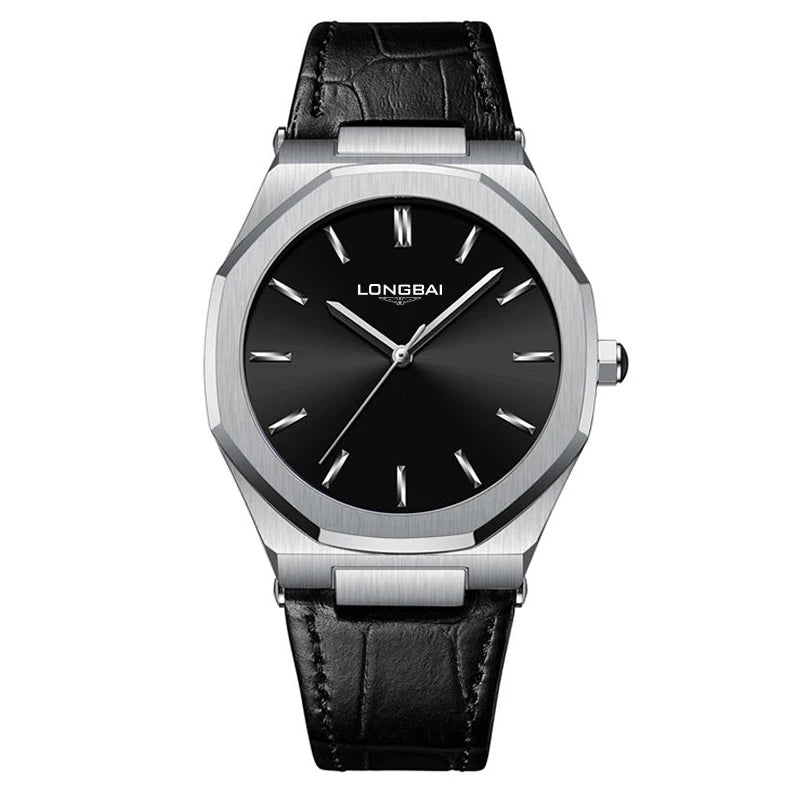 Đồng Hồ Nam Da Bát Giác Nhật Chống Nước Thời Trang