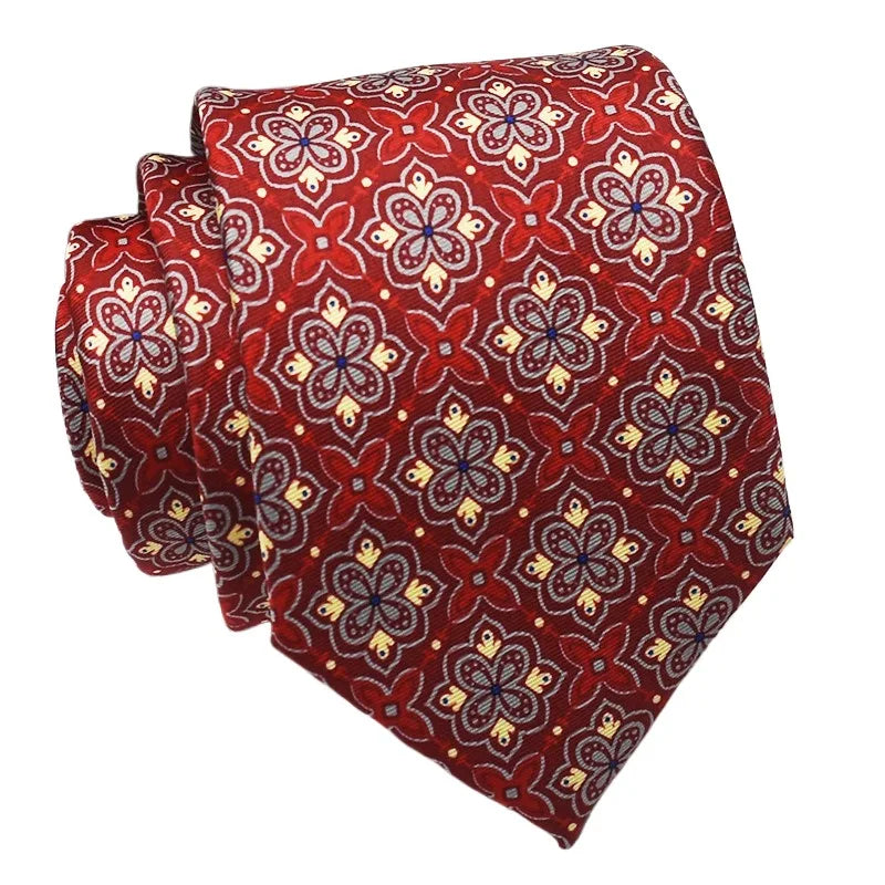 超柔軟絲質領帶，印有男士時尚圖案