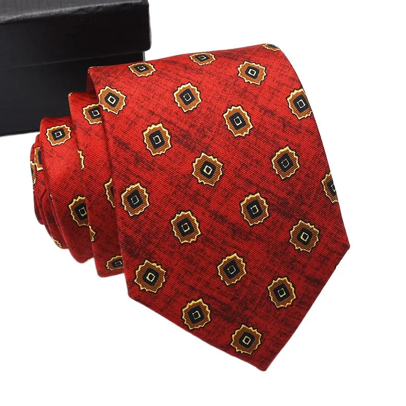 超柔軟絲質領帶，印有男士時尚圖案