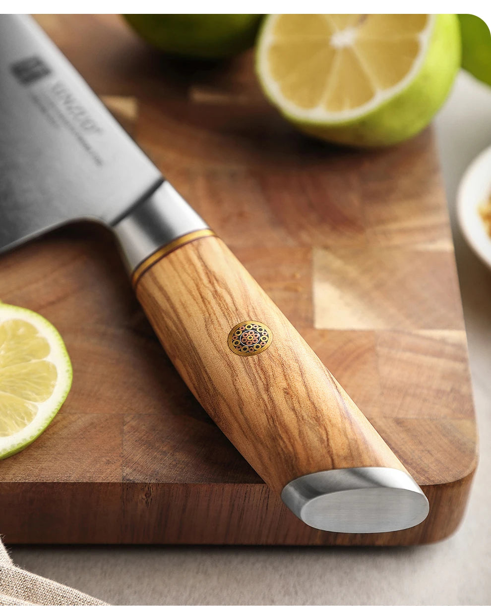 XINZUO 1PC-3PCS Damascus Japanese VG10 Steel Chef Knife Santoku Knife Utility Knife Olive Wood Handle with Copper Flower Nails - Daisan Mart
