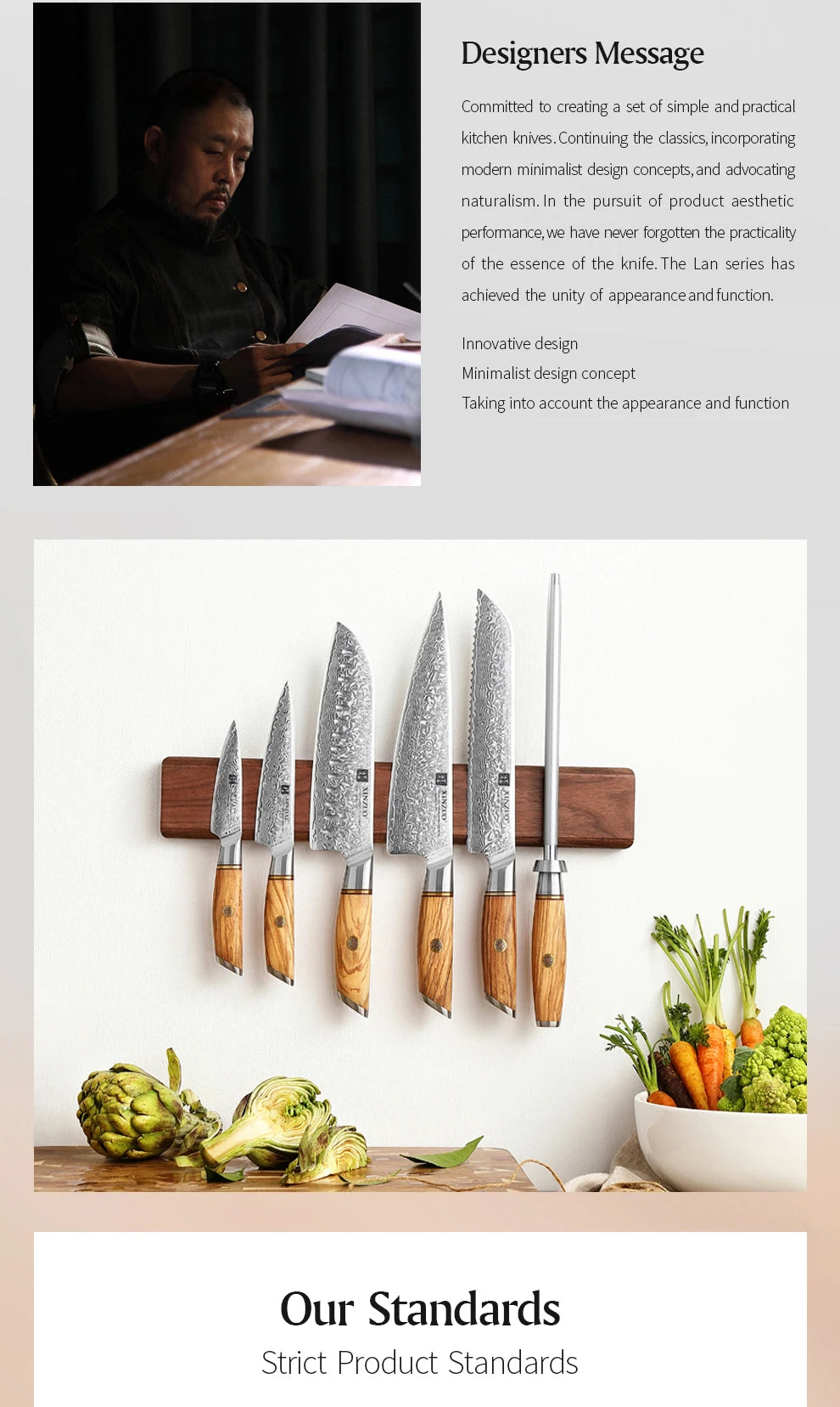 XINZUO 1PC-3PCS Damascus Japanese VG10 Steel Chef Knife Santoku Knife Utility Knife Olive Wood Handle with Copper Flower Nails - Daisan Mart