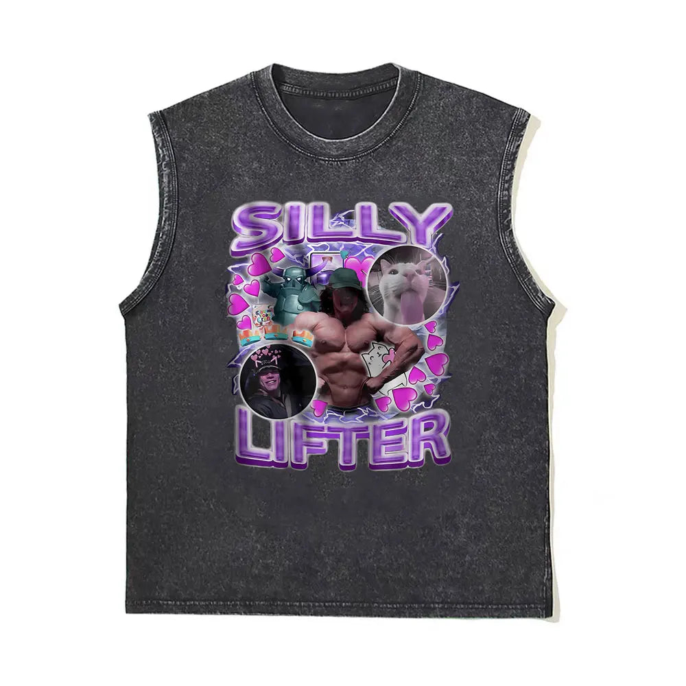 Áo Tank Thể Thao Vintage Gym In Logo 2 Mặt Unisex - Daisan Mart