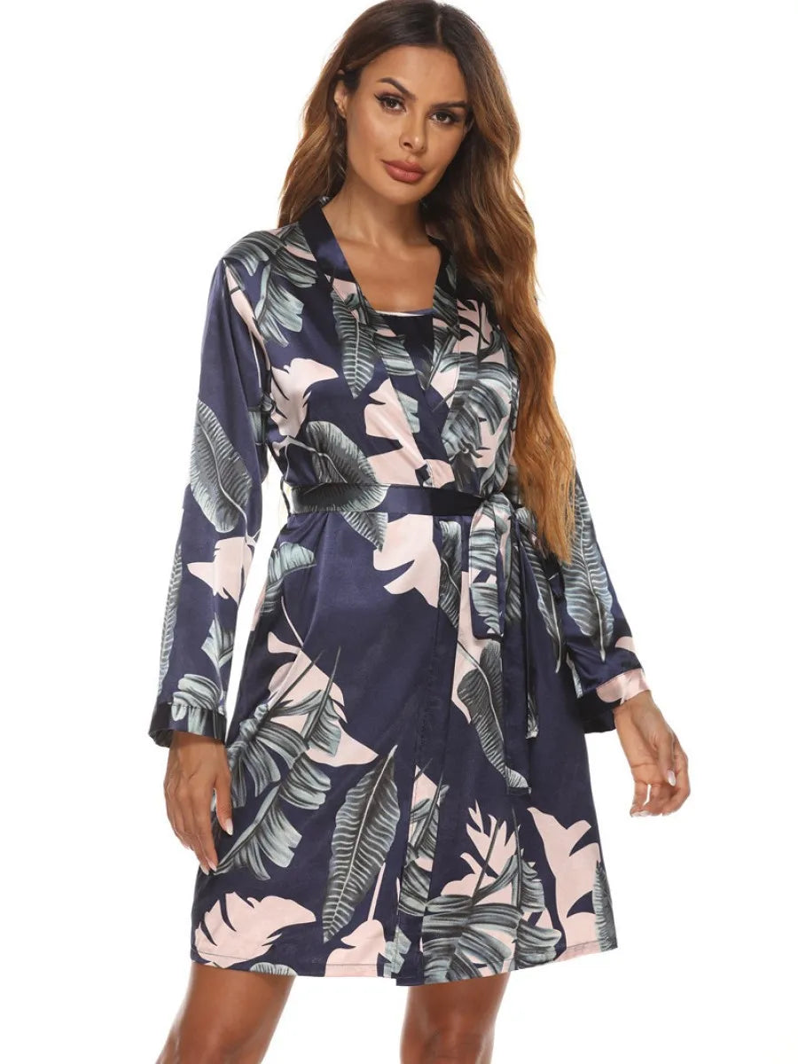3 Piece Women's Home Furnishings Pajamas Bathrobes + Sling Set Pijama for Women - Daisan Mart