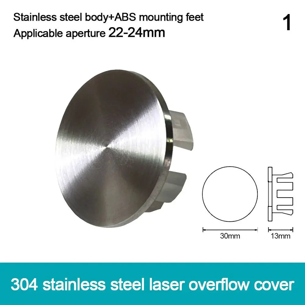 Stainless Steel Sink Overflow Covers Round Replacement Wash Basin Overflow Ring Plug Tub Drain Stopper Kitchen Bathroom Supplies - Daisan Mart