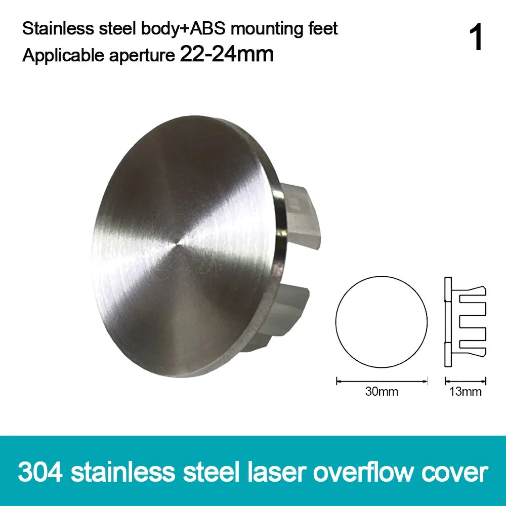 Stainless Steel Sink Overflow Covers Round Replacement Wash Basin Overflow Ring Plug Tub Drain Stopper Kitchen Bathroom Supplies - Daisan Mart