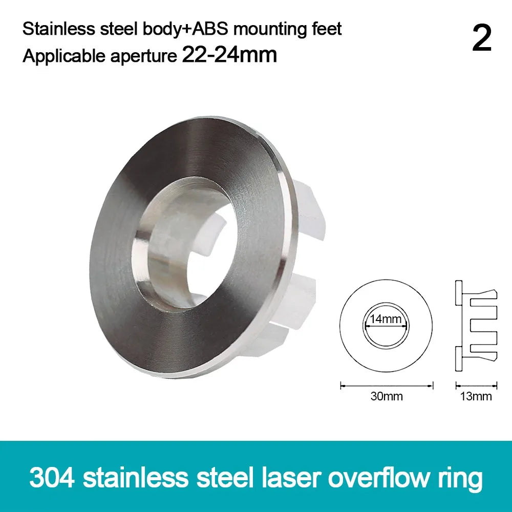 Stainless Steel Sink Overflow Covers Round Replacement Wash Basin Overflow Ring Plug Tub Drain Stopper Kitchen Bathroom Supplies - Daisan Mart