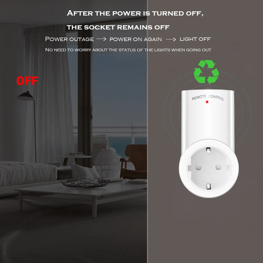 Ổ Cắm Thông Minh RF 433MHz Điều Khiển Từ Xa - Daisan Mart