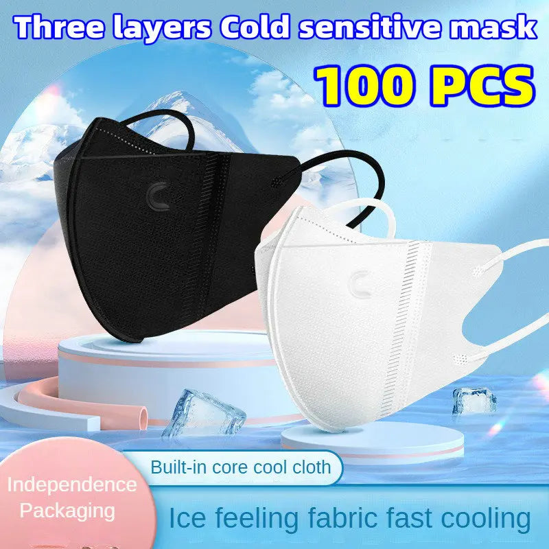 3D three-dimensional face masks with three layers of cold sensitive thin design, breathable independent packaging mascarillas