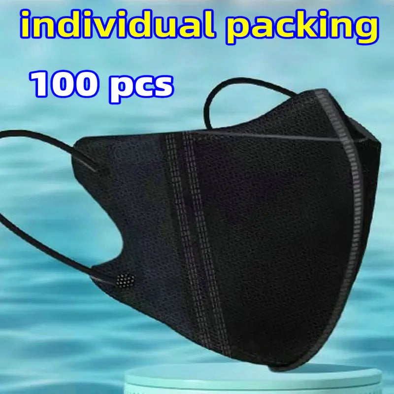 3D three-dimensional face masks with three layers of cold sensitive thin design, breathable independent packaging mascarillas