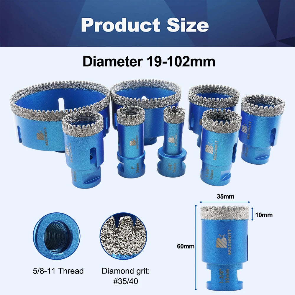 Mũi Khoan Kim Cương Đa Năng 19-102mm Cho Đá & Gạch - Daisan Mart