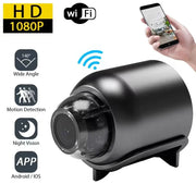 Camera đen, góc rộng, phát hiện chuyển động, quan sát ban đêm, kết nối Wi-Fi với điện thoại.
