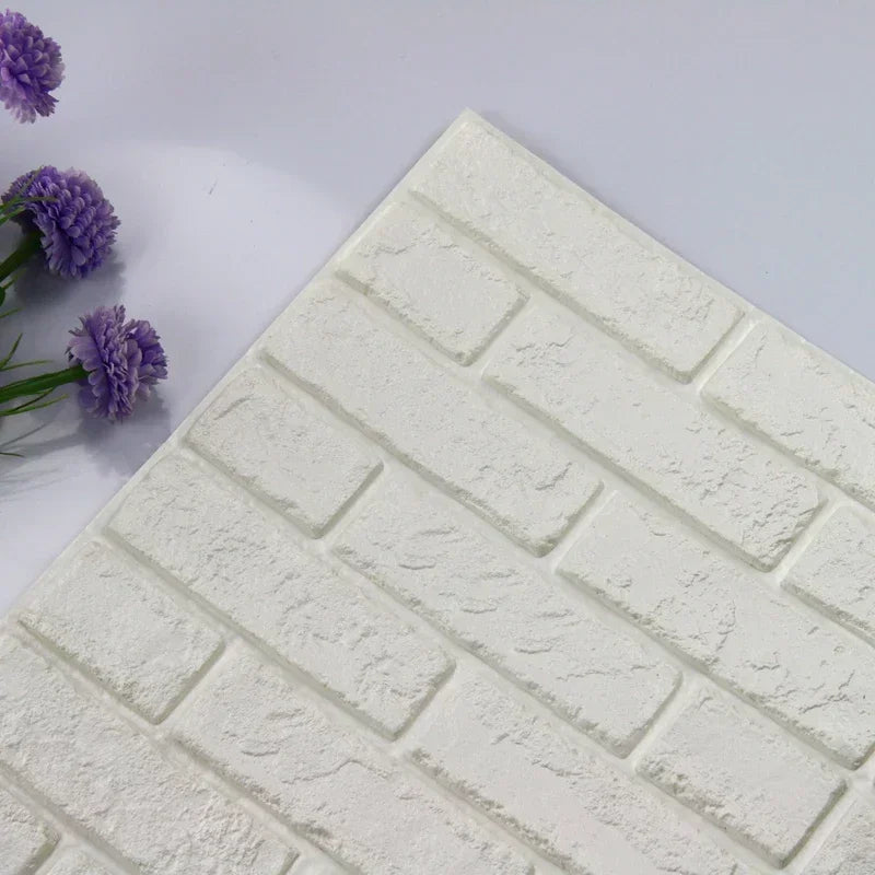Self-Adhesive Foam Wallpaper Sticker 3D Imitation Brick Wall Sticker for Living Room Bedroom Home Kitchen Bathroom Decoration - Daisan Mart